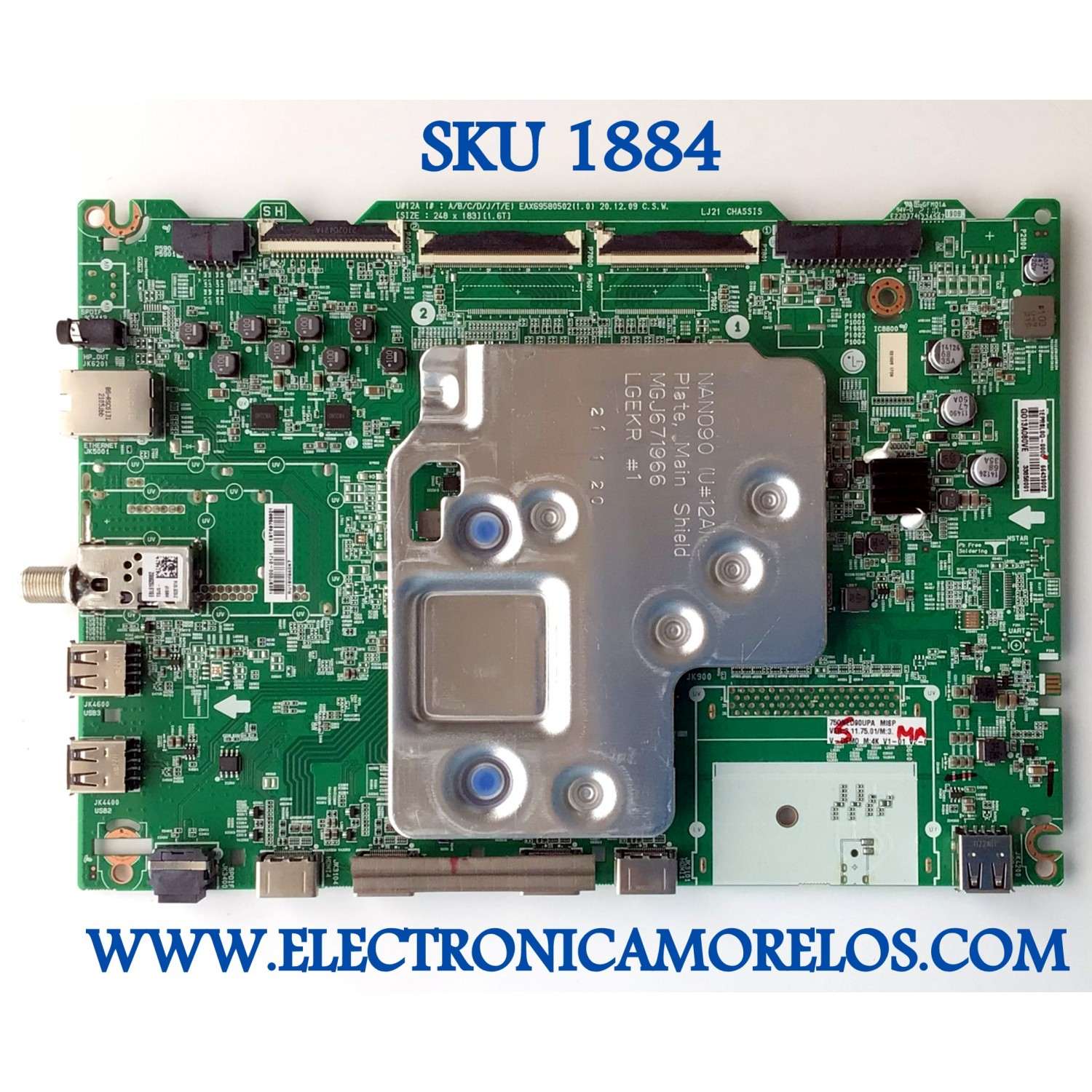 MAIN PARA TV LG / NUMERO DE PARTE EBT66755901 / EAX69580502 / 1GEBT000-01J1 / RU16M9A0N7 / 1EPRSL0Q-0000 / 66439002 / GO13A080VE / 33858001 / DISPLAY HV750QUB-E7D / MODELO 75QNED90UPA.AUDFLJR / 75QNED90PA